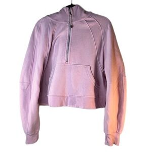 Lululemon Meadowsweet Pink Scuba Hoodie Thumbholes Pocket Pouch M/L